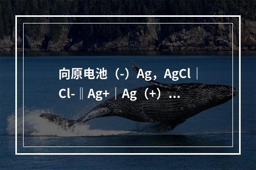 向原电池（-）Ag，AgCl｜Cl-‖Ag+｜Ag（+）的