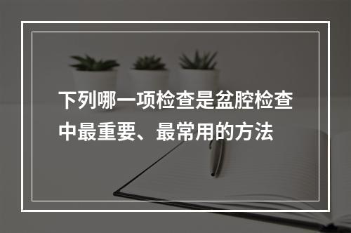 下列哪一项检查是盆腔检查中最重要、最常用的方法