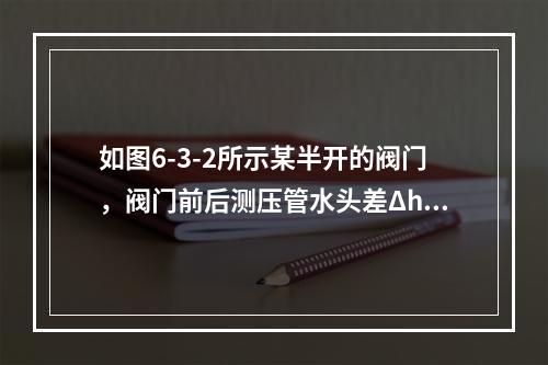 如图6-3-2所示某半开的阀门，阀门前后测压管水头差Δh＝