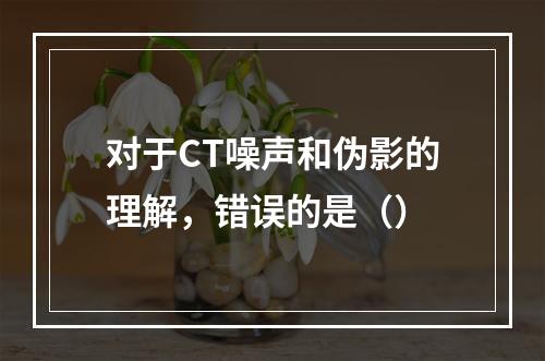 对于CT噪声和伪影的理解，错误的是（）