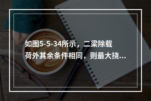 如图5-5-34所示，二梁除载荷外其余条件相同，则最大挠度