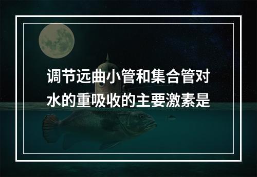 调节远曲小管和集合管对水的重吸收的主要激素是