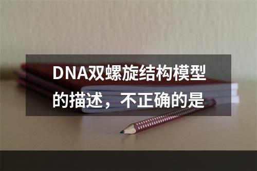 DNA双螺旋结构模型的描述，不正确的是