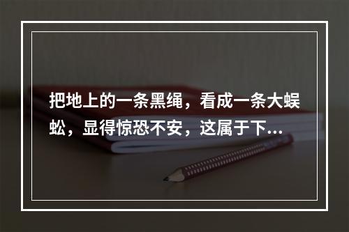 把地上的一条黑绳，看成一条大蜈蚣，显得惊恐不安，这属于下列哪