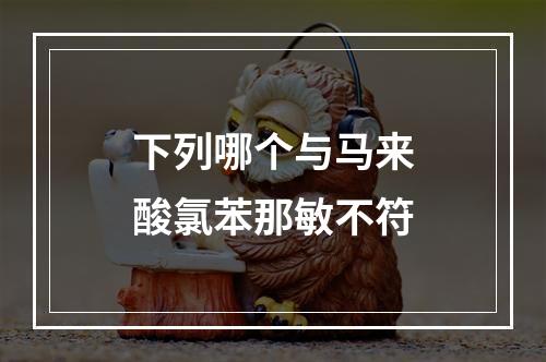 下列哪个与马来酸氯苯那敏不符