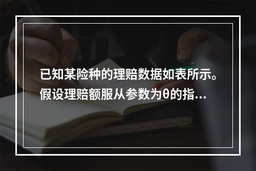 已知某险种的理赔数据如表所示。假设理赔额服从参数为θ的指数分