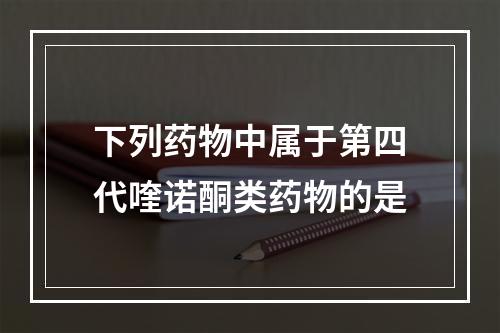 下列药物中属于第四代喹诺酮类药物的是