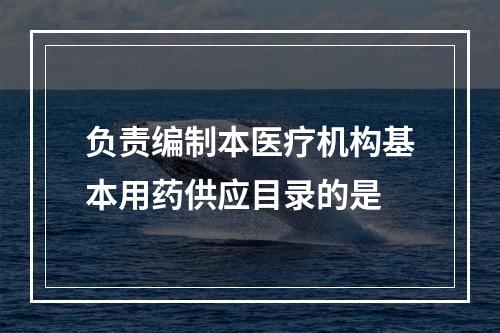 负责编制本医疗机构基本用药供应目录的是