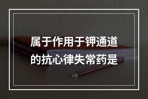 属于作用于钾通道的抗心律失常药是