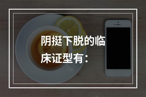 阴挺下脱的临床证型有：