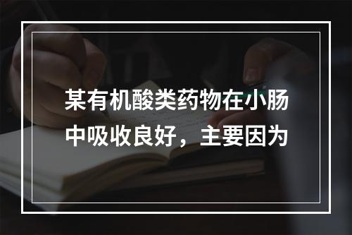 某有机酸类药物在小肠中吸收良好，主要因为