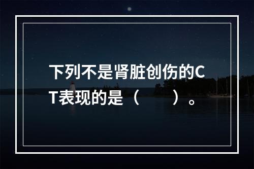 下列不是肾脏创伤的CT表现的是（　　）。