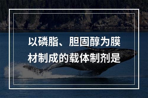 以磷脂、胆固醇为膜材制成的载体制剂是