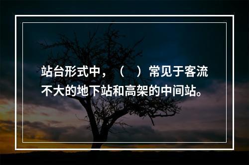 站台形式中，（　）常见于客流不大的地下站和高架的中间站。