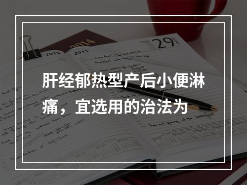 肝经郁热型产后小便淋痛，宜选用的治法为