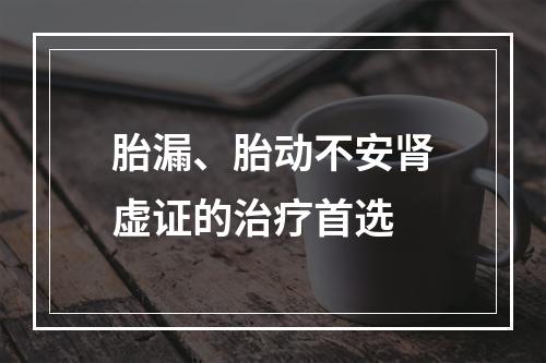 胎漏、胎动不安肾虚证的治疗首选