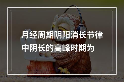 月经周期阴阳消长节律中阴长的高峰时期为