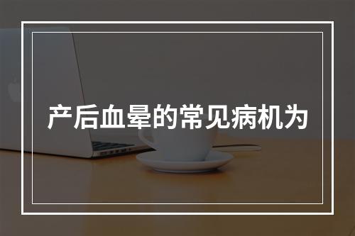 产后血晕的常见病机为