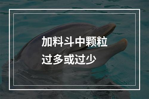 加料斗中颗粒过多或过少