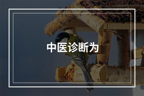 中医诊断为