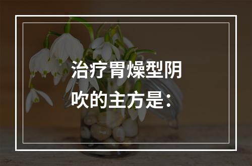 治疗胃燥型阴吹的主方是：