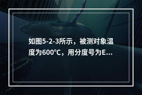 如图5-2-3所示，被测对象温度为600℃，用分度号为E的