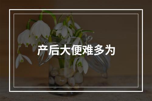 产后大便难多为