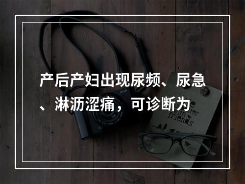 产后产妇出现尿频、尿急、淋沥涩痛，可诊断为