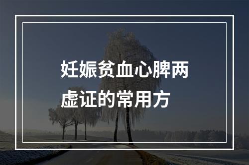 妊娠贫血心脾两虚证的常用方