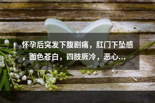 怀孕后突发下腹剧痛，肛门下坠感，面色苍白，四肢厥冷，恶心呕吐