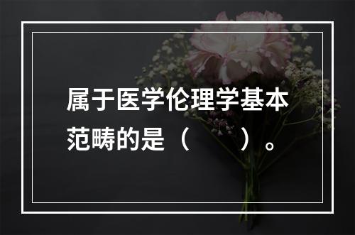 属于医学伦理学基本范畴的是（　　）。