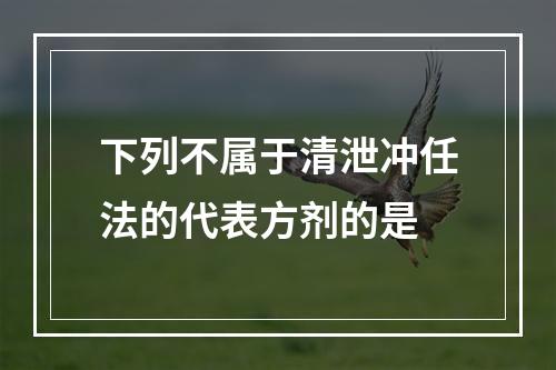 下列不属于清泄冲任法的代表方剂的是