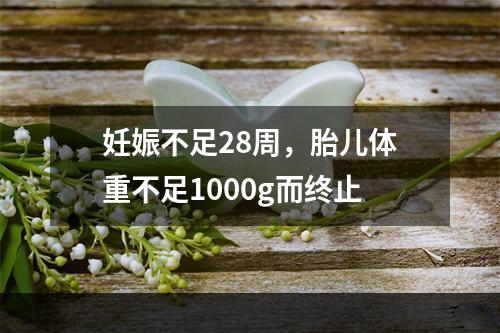 妊娠不足28周，胎儿体重不足1000g而终止