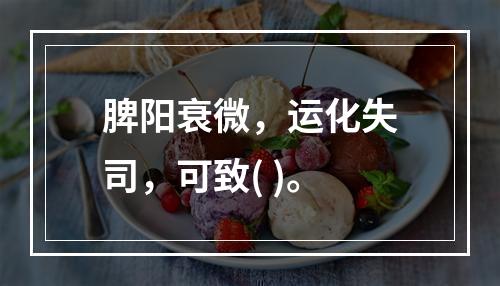 脾阳衰微，运化失司，可致( )。