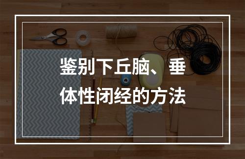 鉴别下丘脑、垂体性闭经的方法