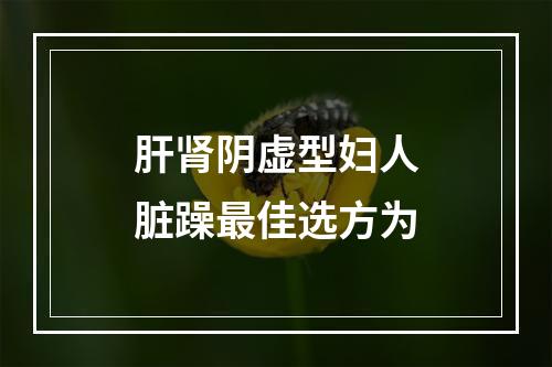 肝肾阴虚型妇人脏躁最佳选方为