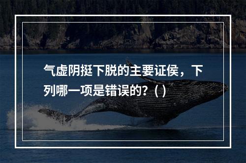 气虚阴挺下脱的主要证侯，下列哪一项是错误的？( )