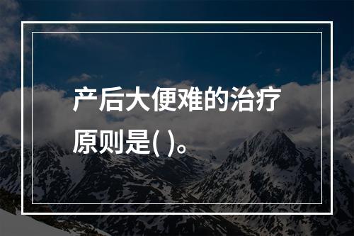 产后大便难的治疗原则是( )。