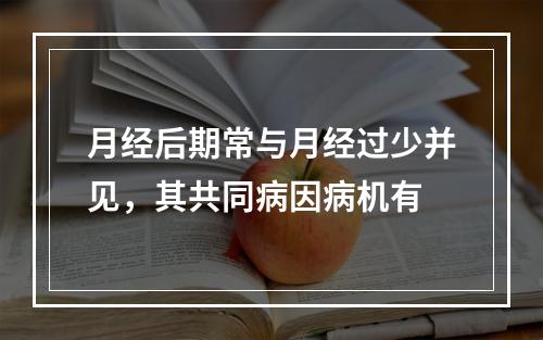 月经后期常与月经过少并见，其共同病因病机有