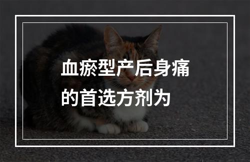 血瘀型产后身痛的首选方剂为