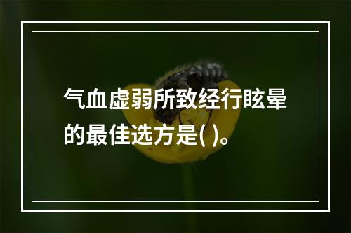 气血虚弱所致经行眩晕的最佳选方是( )。