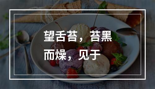 望舌苔，苔黑而燥，见于