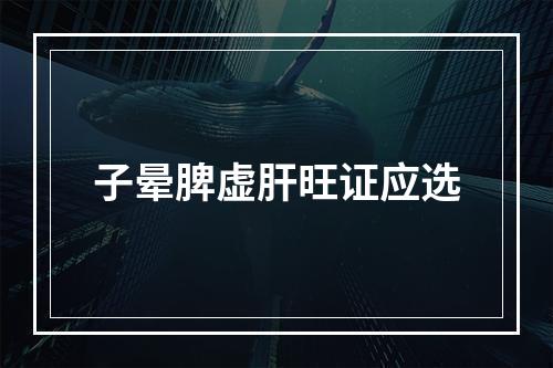 子晕脾虚肝旺证应选