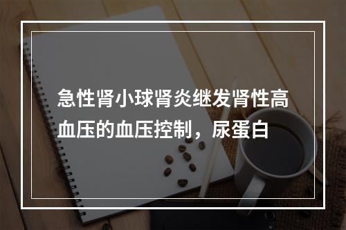 急性肾小球肾炎继发肾性高血压的血压控制，尿蛋白