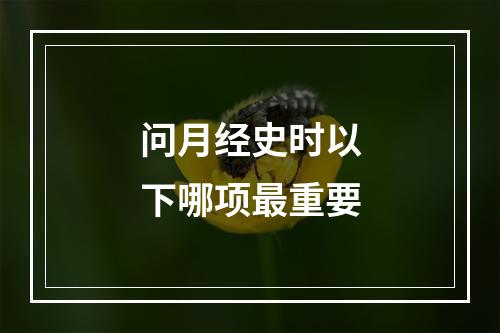 问月经史时以下哪项最重要