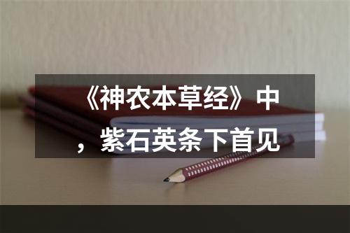 《神农本草经》中，紫石英条下首见