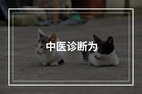 中医诊断为