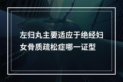 左归丸主要适应于绝经妇女骨质疏松症哪一证型