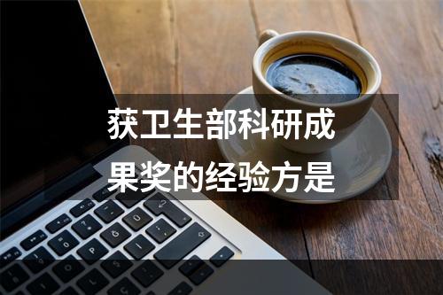 获卫生部科研成果奖的经验方是