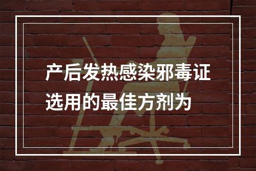 产后发热感染邪毒证选用的最佳方剂为